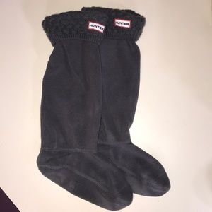 Grey Hunter Rain Boot Socks with Knit Top